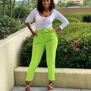 Neon Belted pants